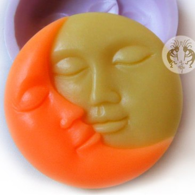 Silicone mold - Sun and moon - for making soaps, candles and figurines