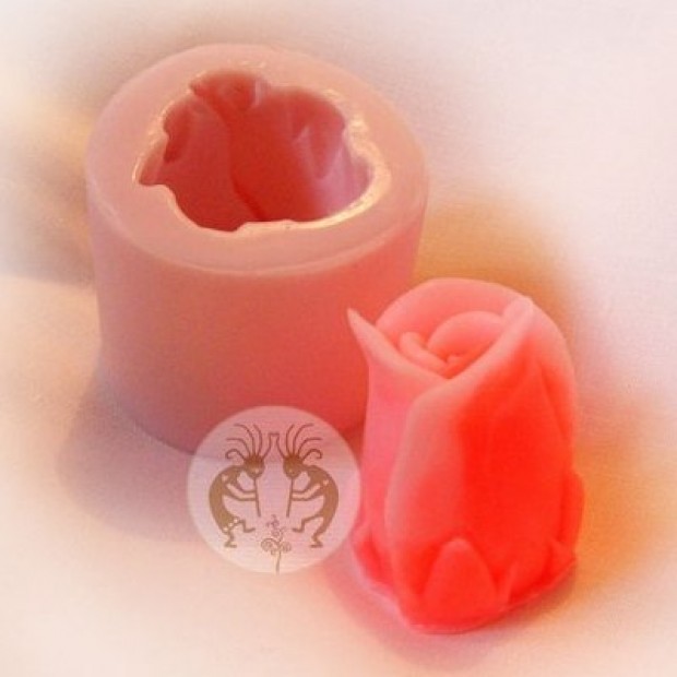 Silicone mold - Rosebud 3D - for making soaps, candles and figurines