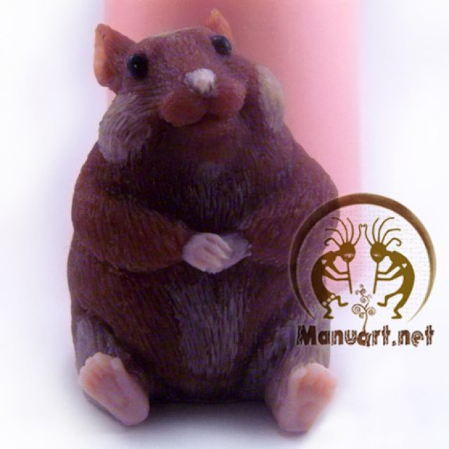 Silicone mold - Hamster looking at you 3D - for making soaps, candles and figurines