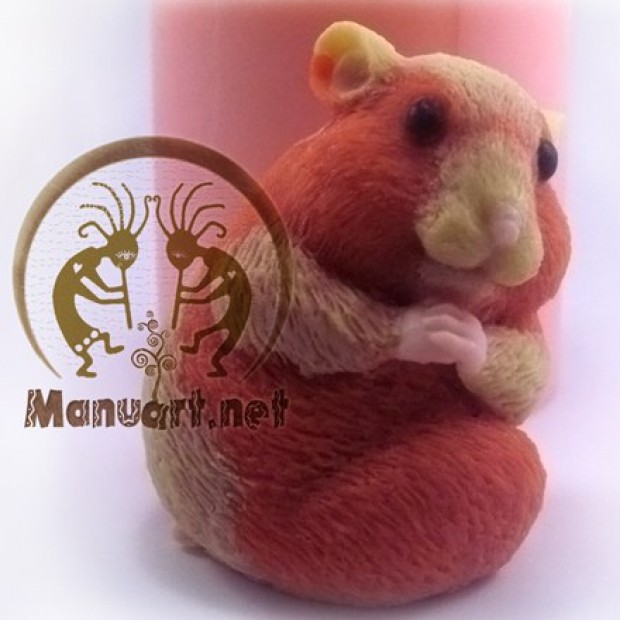 Silicone mold - Hamster turned around 3D - for making soaps, candles and figurines