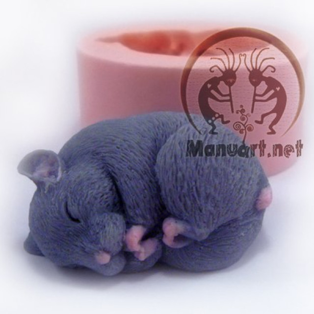 Silicone mold - Hamster sleeping 3D - for making soaps, candles and figurines