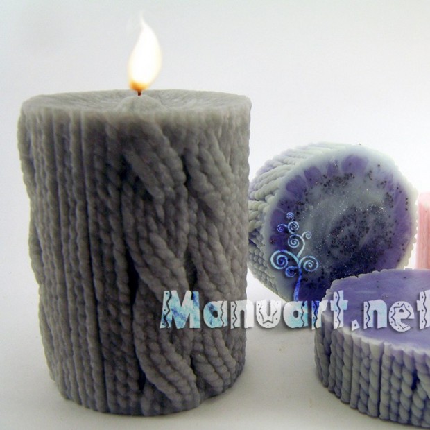 Silicone mold - The knitted candle - for making soaps, candles and figurines