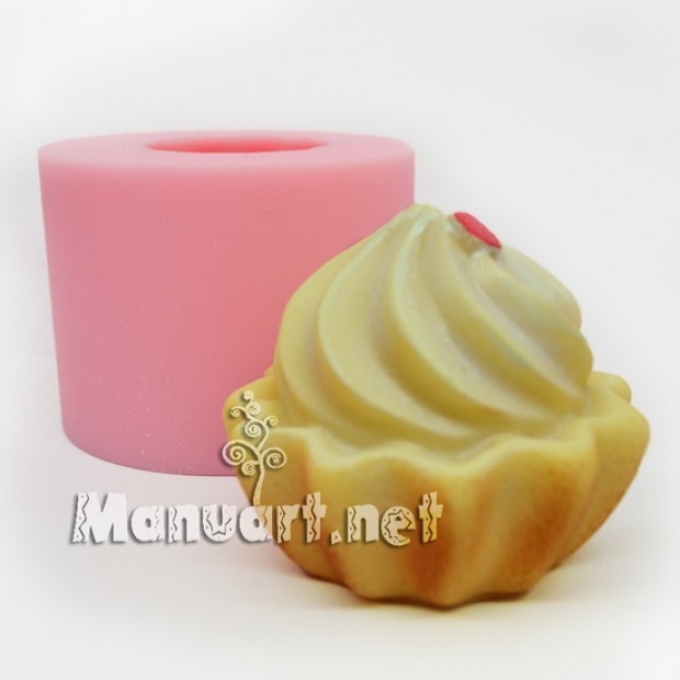 Silicone mold - Cupcake 3D - for making soaps, candles and figurines