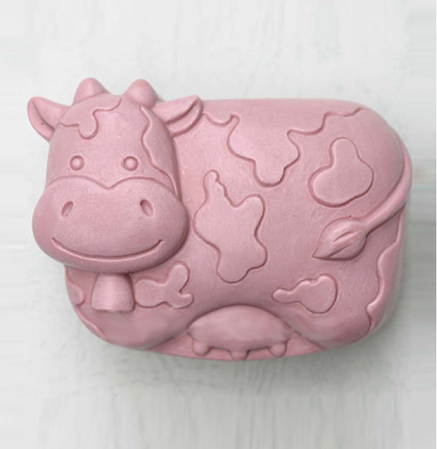 Silicone mold - Cow smiling 2D - for making soaps, candles and figurines