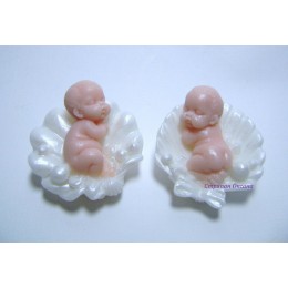 Silicone mold - Baby in shell â„–1 - for making soaps, candles and figurines