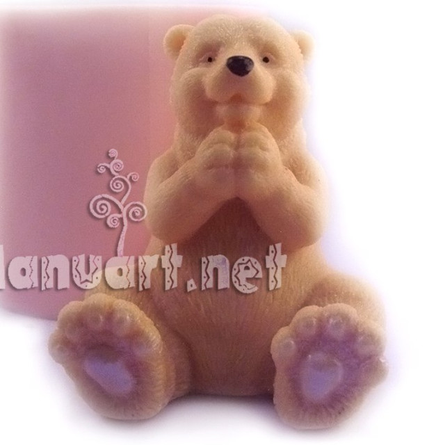 Silicone mold - Polar Bear - for making soaps, candles and figurines