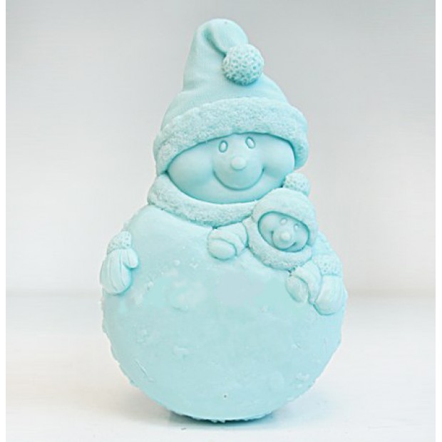 Silicone mold - Smiling snowman - for making soaps, candles and figurines