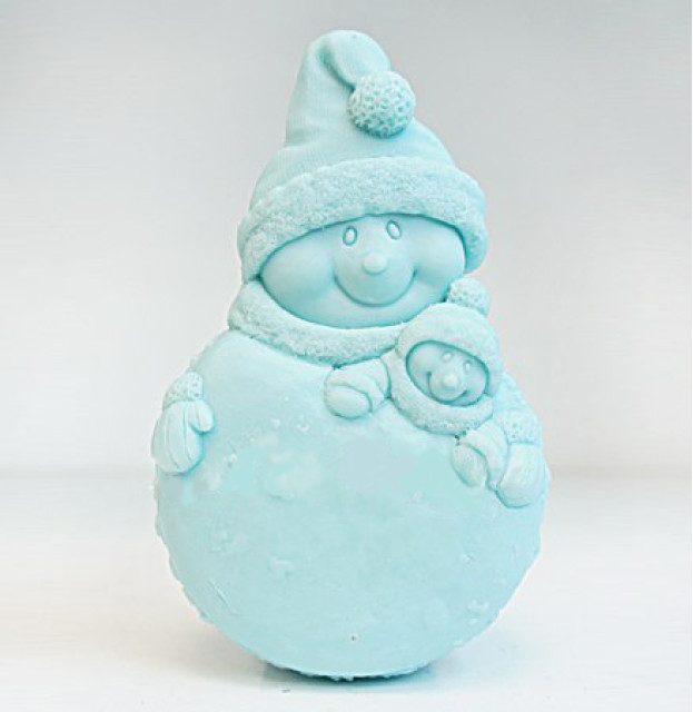 Silicone mold - Smiling snowman - for making soaps, candles and figurines