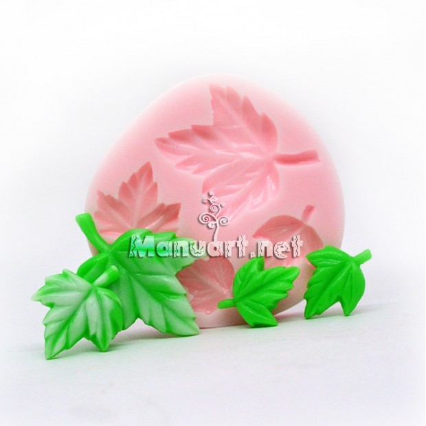 Silicone mold - Mold leaves large - for making soaps, candles and figurines