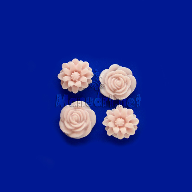 Silicone mold - Mold mini roses and chrysanthemums - for making soaps, candles and figurines