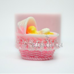 Silicone mold - Baby carriage 3D - for making soaps, candles and figurines