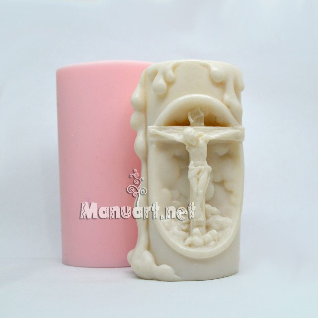 Silicone mold - Candle mold "Jesus on the cross" - for making soaps, candles and figurines