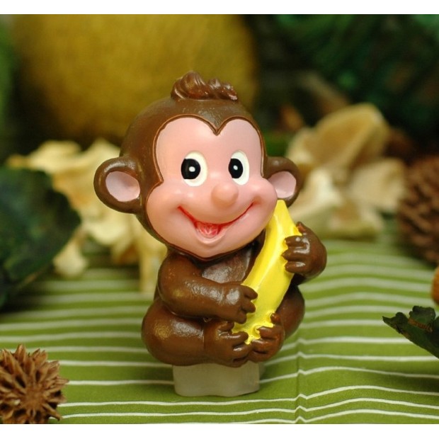 Silicone mold - Monkey with banana small 3D - for making soaps, candles and figurines