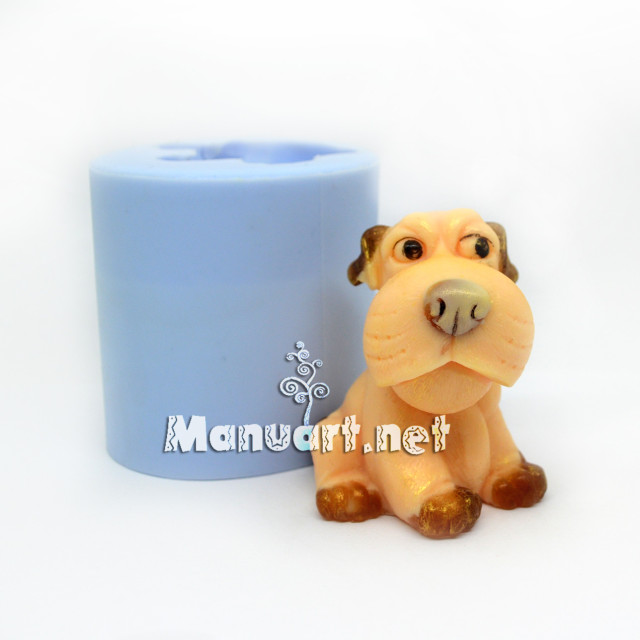 Silicone mold - A puppy sitting 3D - for making soaps, candles and figurines