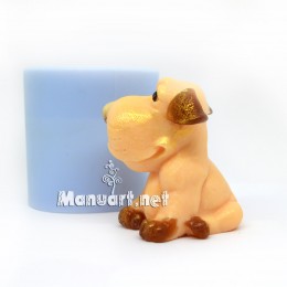 Silicone mold - A puppy sitting 3D - for making soaps, candles and figurines