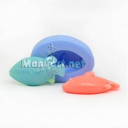 Silicone mold - Small fish №1 3D - for making soaps, candles and figurines