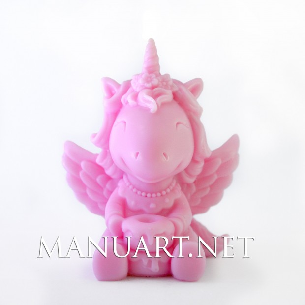 Silicone mold - Sitting Unicorn Girl 3D - for making soaps, candles and figurines