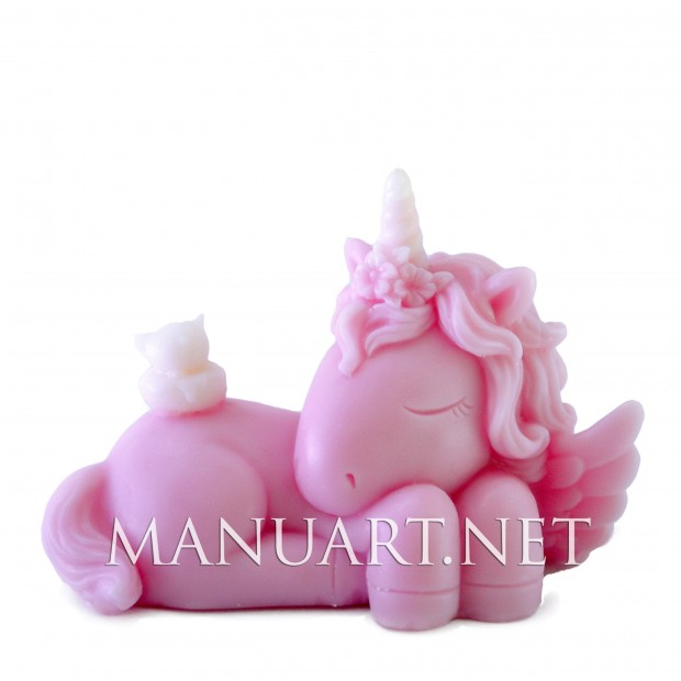 Silicone mold - Sleeping Unicorn Girl 3D - for making soaps, candles and figurines