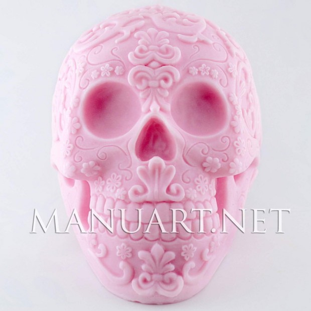 Silicone mold - Big Mexican Skull 3D - for making soaps, candles and figurines