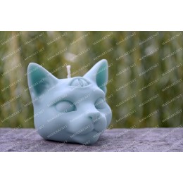 Silicone mold - Mystical cat head 3D - for making soaps, candles and figurines