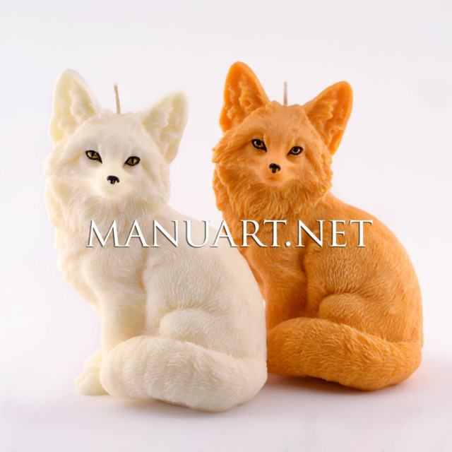 Silicone mold - Big sitting Fox - for making soaps, candles and figurines