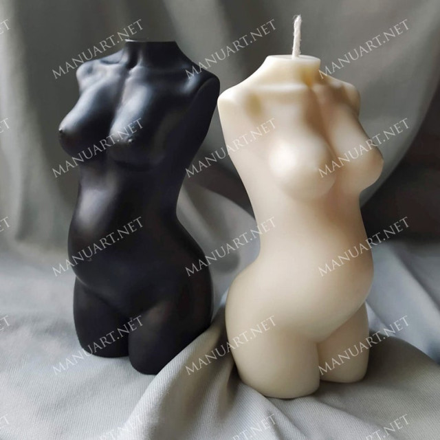 Silicone mold - Pregnant Female torso - for making soaps, candles and figurines