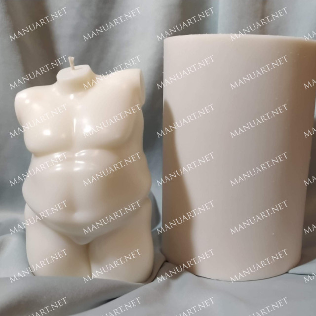 Silicone mold - Plus size Male nude torso 3D - for making soaps, candles and figurines