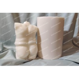Silicone mold - Plus size Male nude torso 3D - for making soaps, candles and figurines