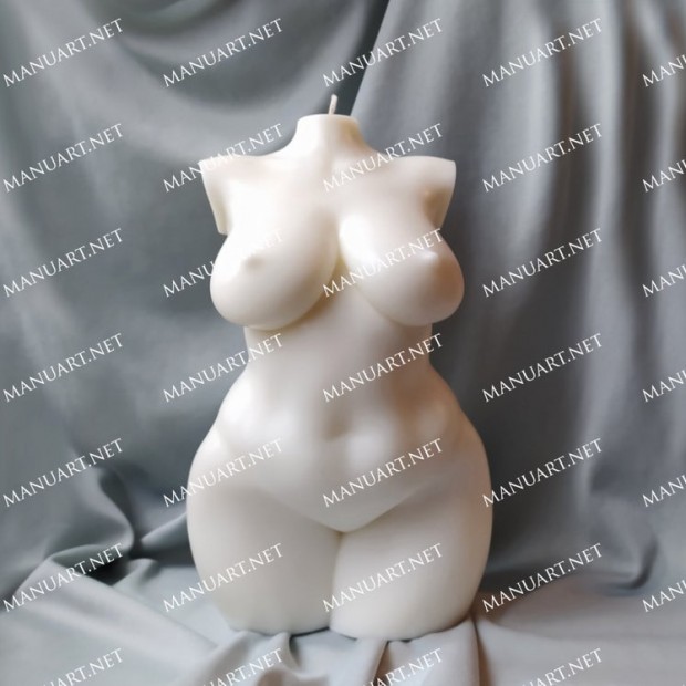 Silicone mold - LARGE 20 cm 8 inch Plus size Female torso 3D - for making soaps, candles and figurines