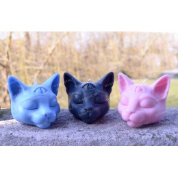 Silicone mold - Buddha cat head 3D - for making soaps, candles and figurines