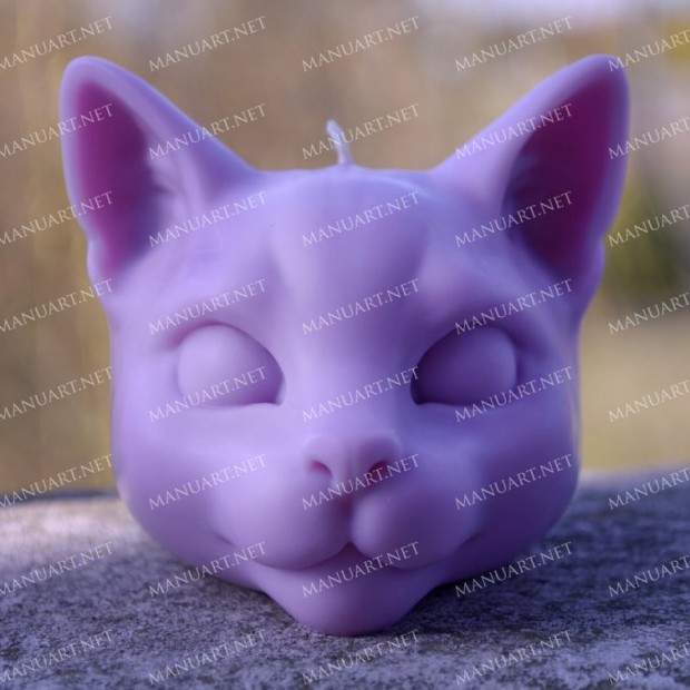 Silicone mold - Big Cat head 3D - for making soaps, candles and figurines