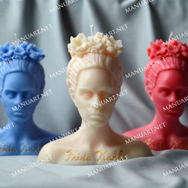 Silicone mold - Frida Kahlo bust 3D - for making soaps, candles and figurines