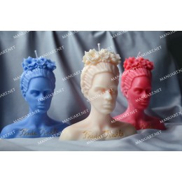 Silicone mold - Frida Kahlo bust 3D - for making soaps, candles and figurines