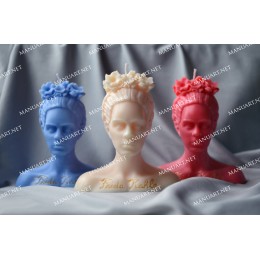 Silicone mold - Frida Kahlo bust 3D - for making soaps, candles and figurines