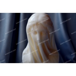 Silicone mold - The Veiled Maiden bust 3D - for making soaps, candles and figurines