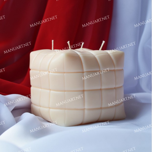 Silicone mold - Big pouf sofa Cube 3D - for making soaps, candles and figurines