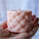 Silicone mold - Round Tufted Ottoman 3D - for making soaps, candles and figurines