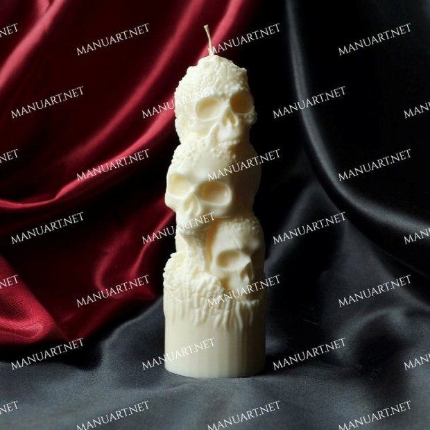 Silicone mold - Stack of skulls 3D - for making soaps, candles and figurines