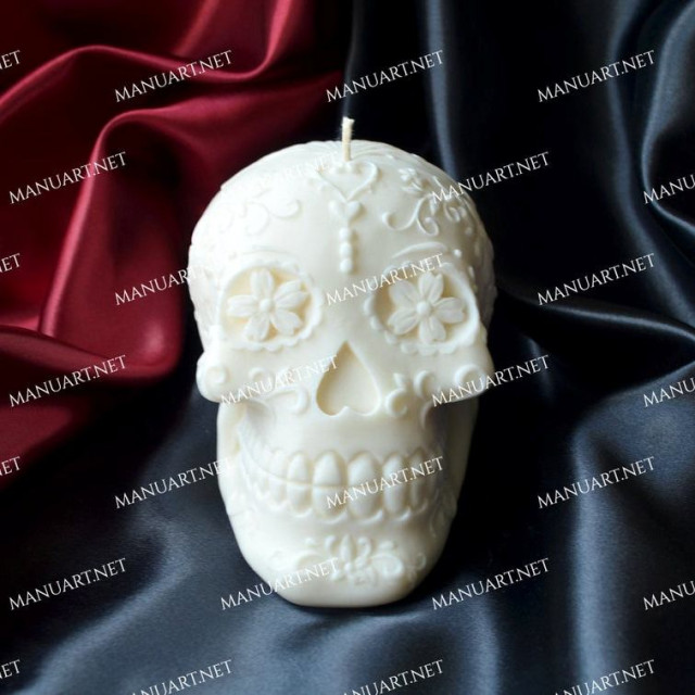 Silicone mold - Medium Mexican Skull 3D - for making soaps, candles and figurines