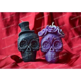 Silicone mold - Mexican male skull 3D - for making soaps, candles and figurines