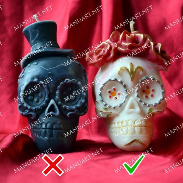 Silicone mold - Mexican female skull 3D - for making soaps, candles and figurines