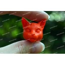 Silicone mold - MINI Mystical cat head 3D - for making soaps, candles and figurines