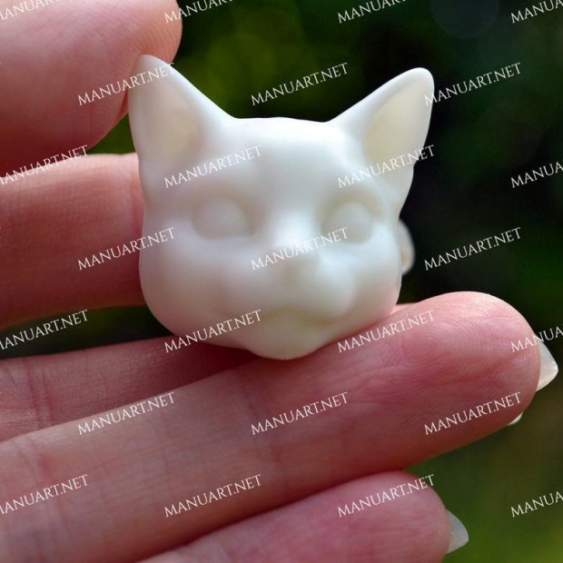 Silicone mold - MINI cat head 3D - for making soaps, candles and figurines