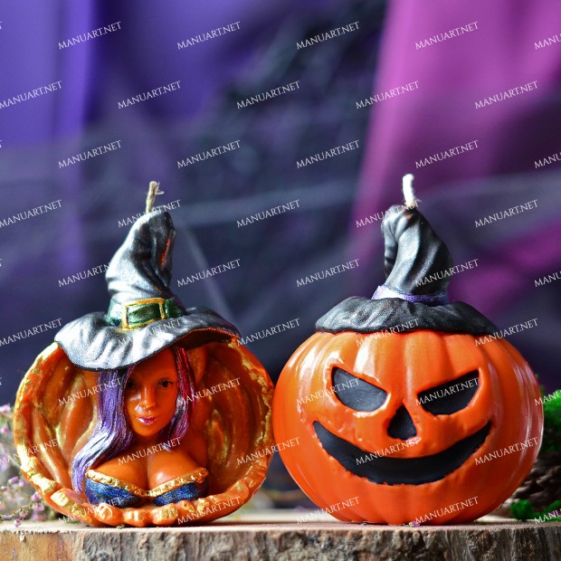 Silicone mold - Witch pumpkin 3D - for making soaps, candles and figurines