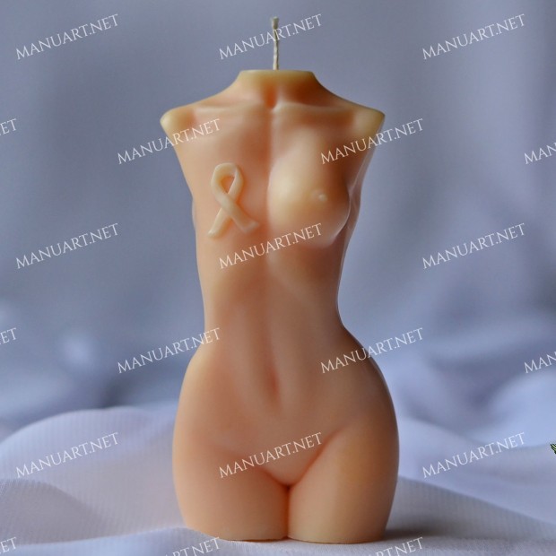 Silicone mold - Breast Cancer Awareness Goddess torso 3D - for making soaps, candles and figurines