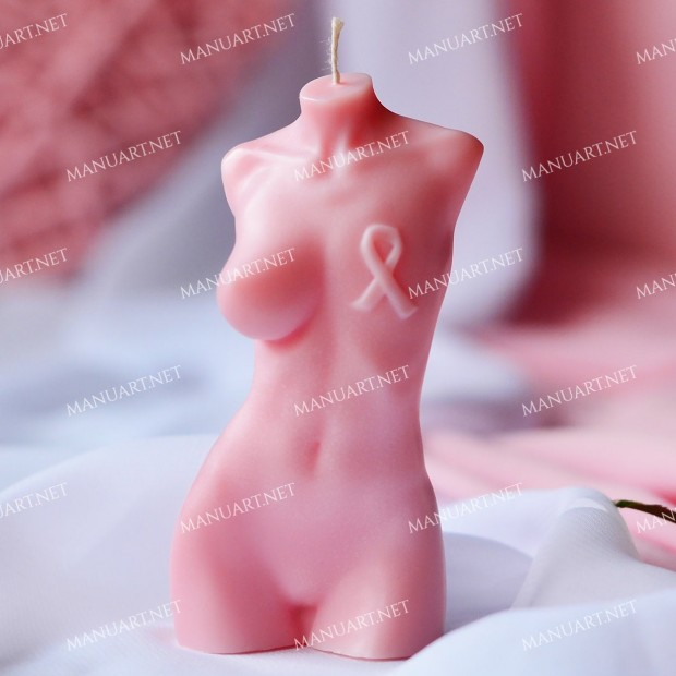 Silicone mold - Breast Cancer Awareness Goddess torso #8 3D - for making soaps, candles and figurines