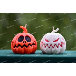 Silicone mold - Big Funny Halloween pumpkin - for making soaps, candles and figurines