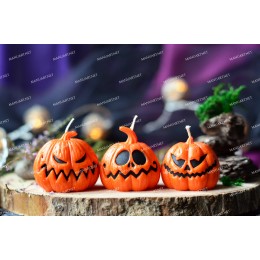 Silicone mold - Little Funny Halloween pumpkin - for making soaps, candles and figurines