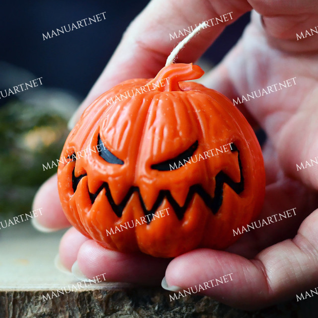 Forma silikonowa - Mała zła dynia na Halloween - do wyrobu mydła, świec i odlewów