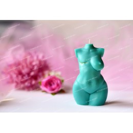 Silicone mold - Breast Cancer Survivor plus size Goddess torso with scar  - for making soaps, candles and figurines